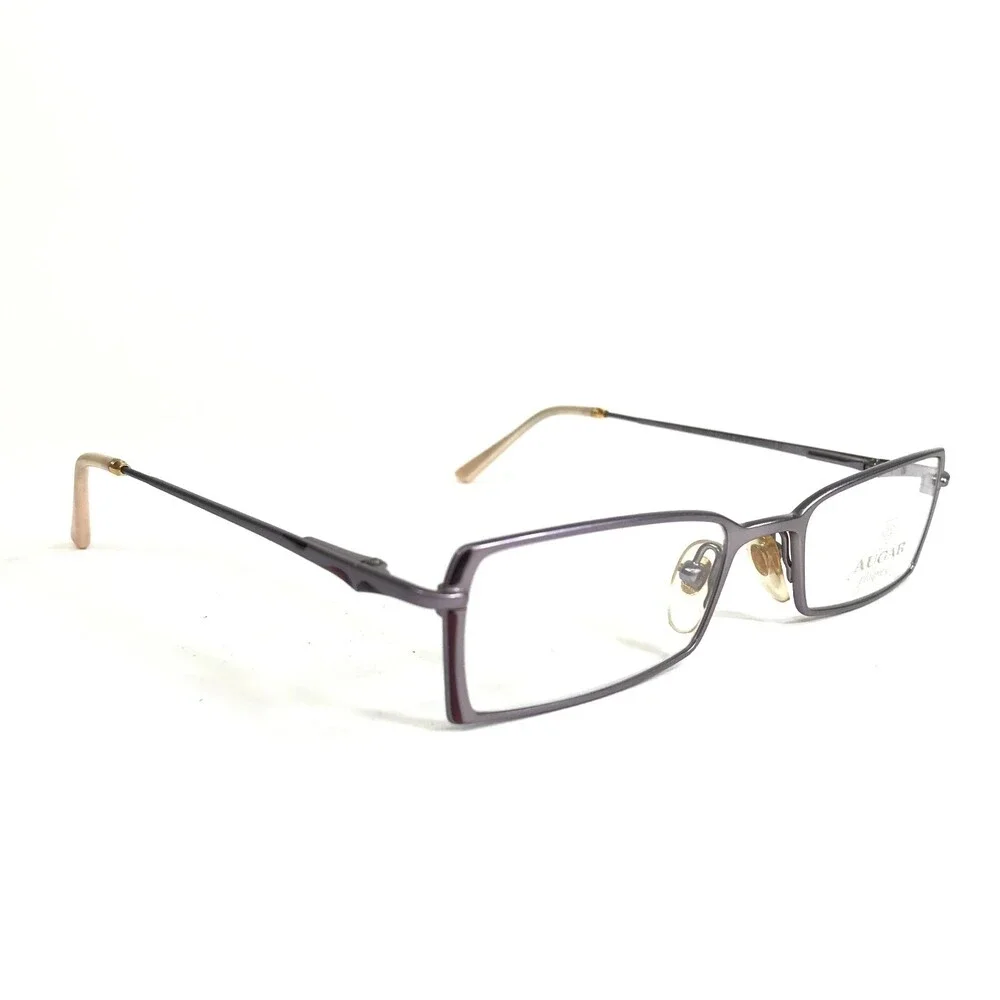 Augar Eyeglasses Frames FP112 BLANC Shiny Purple 22KT GP Gold Plated 49-18-130